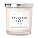 Sweet Water Decor Candles | Spa Scented Soy Wax Candle for Home | 11oz Jar Candle with Wood Lid, 50+ Hour Burn Time, Made in the USA (Lavender and Sage, Metal - 11 oz)