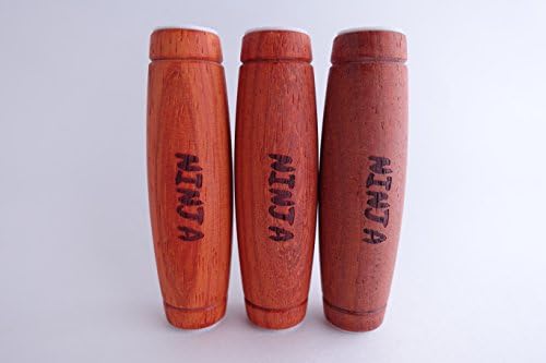 3-PACK of NINJA FLIPPER Desktop Spinner by Fidget Life Toys, great for children and adults, wooden skill game like Kururin