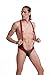 ONEFIT Men's Black Nylon Like Bodysuit Gay Muscle Singlet Halter Ultra Briefs