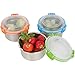 Steelware Snap Seal Leak-proof Stainless Steel Snack Size Lunch Box Containers for Adults and Kids (12 oz. each)