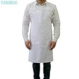 Durable Mens Apron Kitchen Apron VANORIG Cotton Cooking Apron Chef Apron with Pocket ,Pack of 1 (White)