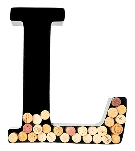Wine Cork Holder - Metal Monogram Letter (L)