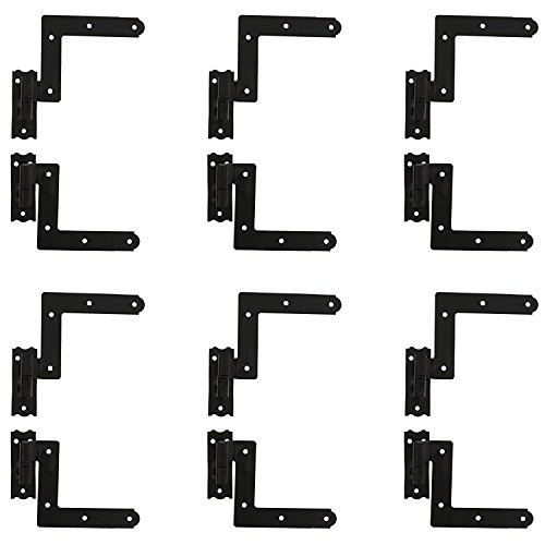 (6-Pack) Black Blind Window Shutter Hinges for Wood Frame - 1 Pair PER Pack - This 6-Pack Handyman's Bundle Includes 6 Pairs = 12 Units - Thumbnail 2