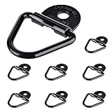 Audew Cargo Tie-Down Anchors,8PCS 2" Diameter Black Steel V-Ring Bolton Trailer Anchor, Replacement for D-Ring Plastic Flush Mount Pan Fitting Tie Down for Trailers, Trucks and Warehouses
