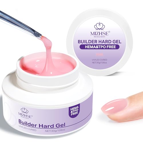 MIZHSE Gel Nail Structuring Gel Ema Free TPO Free Nail Gel Nail Gel for Home Study Nail Pink 30g