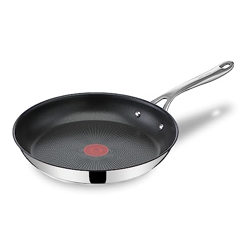 Jamie Olivers Cook's Direct Inox Poêle 24 cm, Revêtement antiadhésif, Indicateur de cuisson, Poignée sûre rivetée, Induction E3040444