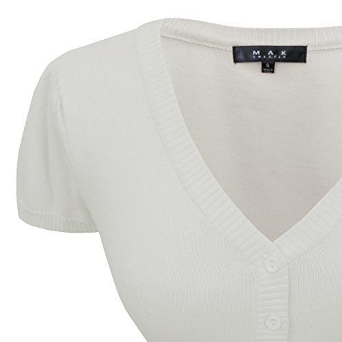 Cap Sleeve Crop Cardigan, 29Colors, Vintage Inspired, Pinup, by Mak MK2137-IVR-M