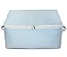 Canvas Storage Bags for Nursery & Kid's Room Decor, Toys Organizer Cubes Bags with Lace Trim, Three-side Zippers, Ideal for Baby's Clothes, Sweaters, Comforters, Blankets Storage, Baby Blue
