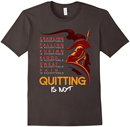 Men's Quitting is not acceptable Spartan and Mud Race Shirt Medium Asphalt