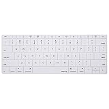 MOSISO Silicone Keyboard Cover Protective Skin Compatible with MacBook Pro 13 inch 2017 & 2016 Release A1708 Without Touch Bar, MacBook 12 inch A1534, White