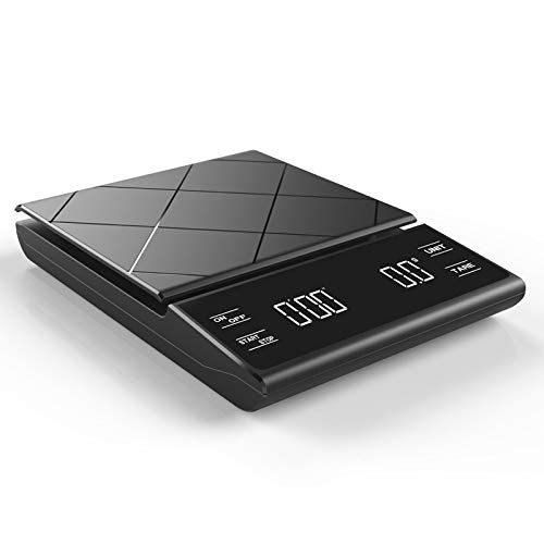 Digital Coffee Scale with Timer, Kitchen Food Scale Portable Electronic USB Scales, LCD Precision Je