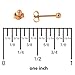 14k Rose Gold Ball Stud Earrings, 2mm
