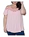 CutyKids Womens Shirts Plus Size Off Shoulder Lace Tops Blouse Short Sleeve Tees