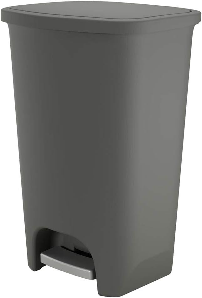GLAD 75L Extra Capacity Plastic Step Can with CloroxTM Odor Protection | Fits All 20 Gallon Trash Bags, 75 Liter, Matte Black: Home & Kitchen
