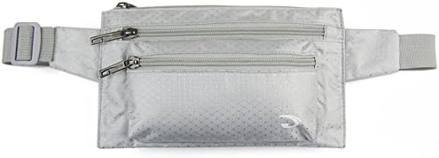 MOLLYGAN Women's Outdoor Nylon Waist Bag (Silver White)