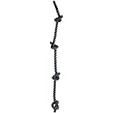 RopeFit Poly Dacron Knotted Gym Climbing Rope (Black)