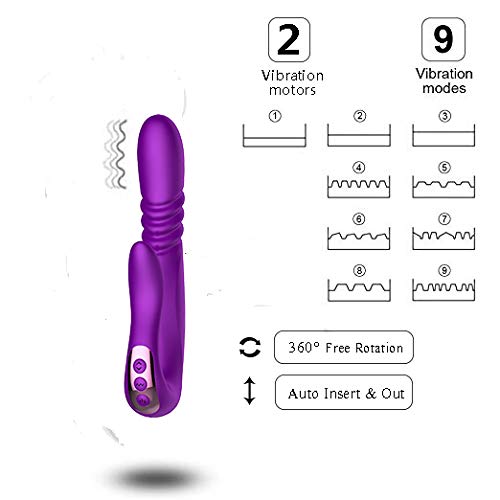 Glas Deluxe Thrusting Vibrator Adult Toys Handheld Massager Stick 360 Degree Rotation Rabbit G spot vibradors 7 Speed Waterproof Powerful vibradors Vibrator Rabbit Bullet Dildo