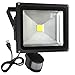FASIHILAN 30W Motion Sensor Flood Light, Outdoor Waterproof Wall Light Fixture, 2400LM PIR Sensitive Security Light, Auto ON/Off Floodlight Lamp, 6000K Intelligent Light with US 3-Plug