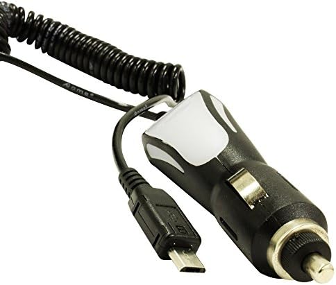 ReadyPlug USB Car Charger for Koonlung K1S Dual Channel Dash Cam USB Power Cable (Black, Glows Blue)