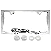 2 Piece All Chrome Jaguar Metal Standard Size License Plate Frame Universal