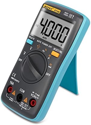 KINUT Portable LCD Display Digital Multimeter of 4000 Counts Current Voltage Ammeter Ohm Tester Auto Range (Battery not included)