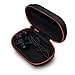 Earphones Carrying Case Mini Headphones Bag Portable PU Leather Storage Pouch with Carabiner for Earbuds Headsets USB Disk USB Cable iPhone Cable etc - Black
