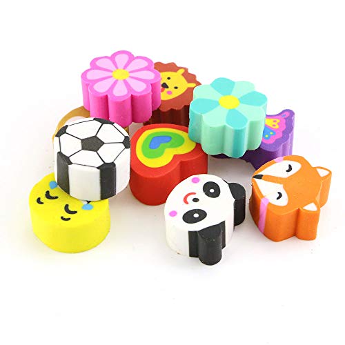 100PCS Cute Animal Pencil Erasers, Pencil Eraser Toppers