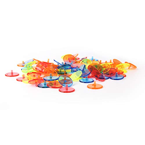 sansheng 100PCS Plastic Circular Transparent Golf Position Mark and Baseball Position Mark/Position Markers for Upright bass (Random Colors)