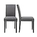 LSSBOUGHT Set of 2 Classic Fabric Dining Chairs Dining Room Chair with Solid Wood Legs (Grey)