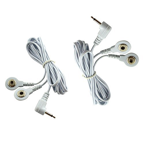 2.5mm Replacement Electrode Wires Standard Connection Snap 3.5mm Cable for Tens EMS Massage Units (2 Pack)