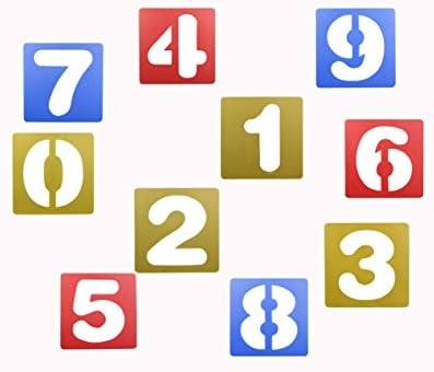 Number Stencils Set Plastic Letter Stencils and for Painting Learning Journaling Scrapbooking Card and Art Projects Set of 10