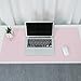 Desk Pad Mouse Pad/Mat - BUBM Large Gaming Mouse Pad Desktop Pad Protector PU Leather Laptop pad for Office and Home,Waterproof and Smooth,2 Year Warranty (Pink-Silver, M)