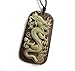 Green Purple Natural Stone Long Dragon Amulet Pendant