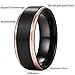 King Will Mens 8MM Black Titanium/Tungsten Carbide Ring Rose Gold Wedding Band