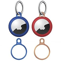2 Packs Airtag Holder Key Ring with Soft TPU