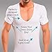 Ejis Men's Sweat Proof Undershirt, Deep V Neck, Anti-Odor, Micro Modal, Sweat Pads (Large, White)