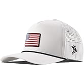 Branded Bills Old Glory PVC Curved 5 Panel Rope Hat, Fits 7-7 7/8, Adjustable Snapback