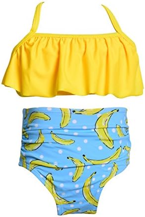 Leeaw Girls High Waist Bikini Set Family Matching Mother Girl Two Pieces Flounce Swimsuit Bathing Suit