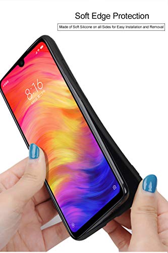 Annure Shockproof Soft TPU Bumper Fabric Back Cover Case for Xiaomi Pocophone Poco F1 (Black)