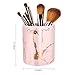 Cute Pencil Holder for Desk, Marble Office Pen Holder Ceramic, WAVEYU Pencil Cup for Women Kids Desk Organizer Makeup Brush Holder for Daily Use in Classroom, Home, Golden-Pink Marble