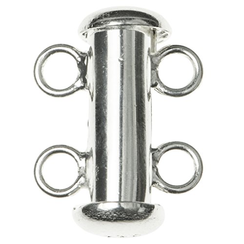 1 set .925 Sterling Silver Full Slide 2 Strand Lock Clasp 14mm/Findings/Bright