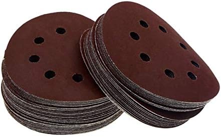 YXQ 5 inch Sanding Discs 8 Hole Hook and Loop 40Grit Sandpaper (30Pcs)