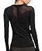UDIY Women's Mesh Workout Long Sleeve T-Shirt with Thumb Hole