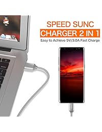 Cable USB tipo C, USB C a USB A, cable de carga rápida de nailon trenzado para Samsung Galaxy Note 8 S9 S8 Plus, LG G5 G6 V20 V30, Google Pixel 2 XL, Nexus 6P 5 X, HTC 10 U11 (gris), gris