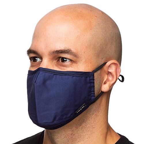 Debrief Me (1 Mask+4 Filters) Anti Dust Face Mouth Cover Pollution Masks Respirator Comfy Cotton - Dustproof Anti-Bacterial Washable Reusable- Germ Protective Safety Windproof(Dark Blue)