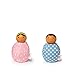 Manhattan Toy MiO Wooden Bean Bag People Peg Doll Toys, Light Blue and Pink Imaginative Play Characters