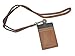 COACH Two-tone Saddle Brown Leather Lanyard ID Badge Holder F61313