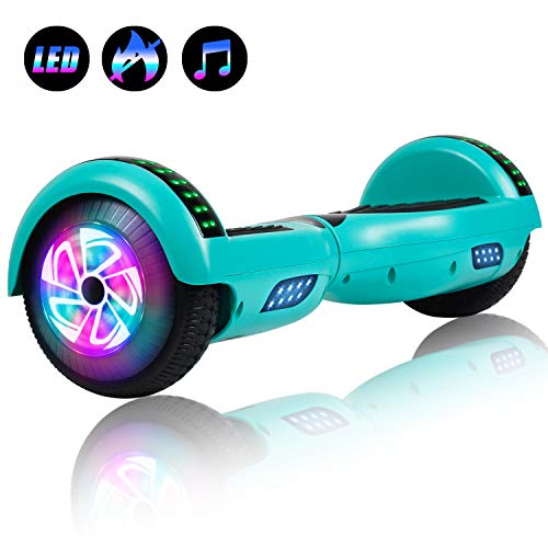 Felimoda 6.5" inch Two Wheels Electric Smart Self Balancing Scooter Hoverboard with Wireless Speaker LED Light-UL 2272 Certified for Kids Gift and Adult,Red