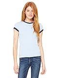 Bella + Canvas womens 5.8 oz., 1x1 Baby Rib Ringer T-Shirt (1007)