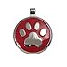 LuckyPet Paw Print Enamel Jewelry Pet ID Tag for Dogs and Cats, Personalized Engraving on The Back Side, Small (1 inch), Red